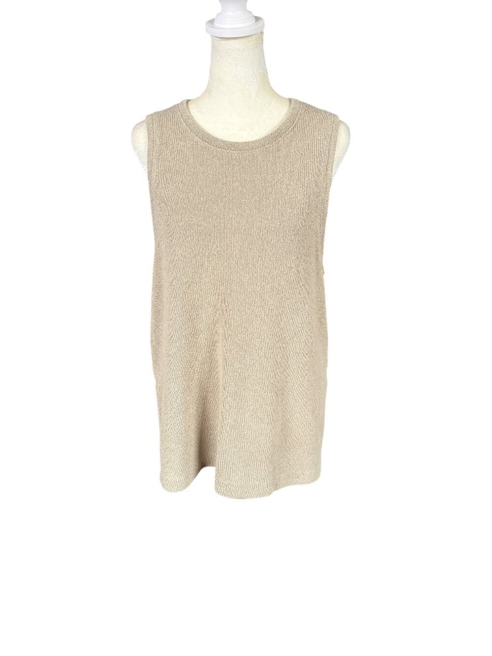 H&M beige sleeveless pullover tank top sweater women's size large